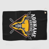 名前を追加ハンターエルクスカルビッグ〔雄ジカの〕枝角鹿狩り ゴルフタオル (横)