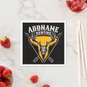 名前を追加ハンターエルクスカルビッグ〔雄ジカの〕枝角鹿狩り スタンダードカクテルナプキン (インサイチュ)