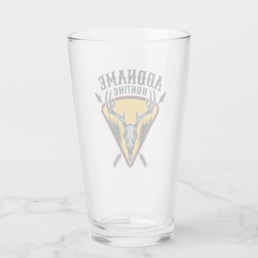 名前を追加ハンターエルクスカルビッグ〔雄ジカの〕枝角鹿狩り タンブラーグラス (裏面)
