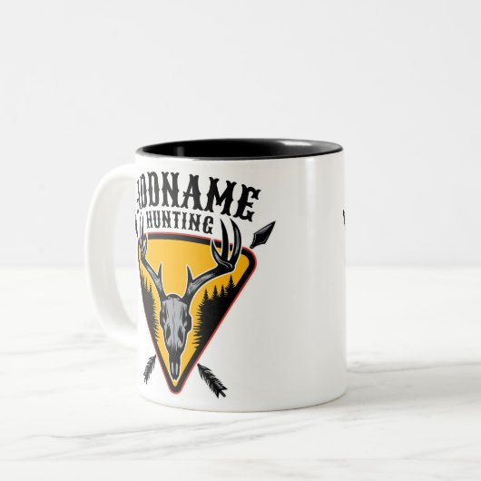 名前を追加ハンターエルクスカルビッグ〔雄ジカの〕枝角鹿狩り ツートーンマグカップ (正面左)