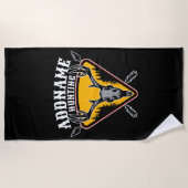 名前を追加ハンターエルクスカルビッグ〔雄ジカの〕枝角鹿狩り ビーチタオル (正面)