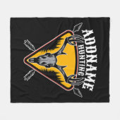 名前を追加ハンターエルクスカルビッグ〔雄ジカの〕枝角鹿狩り フリースブランケット (正面(横))