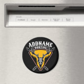 名前を追加ハンターエルクスカルビッグ〔雄ジカの〕枝角鹿狩り マグネット (インサイチュ (食洗機))