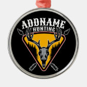 名前を追加ハンターエルクスカルビッグ〔雄ジカの〕枝角鹿狩り メタルオーナメント (正面)
