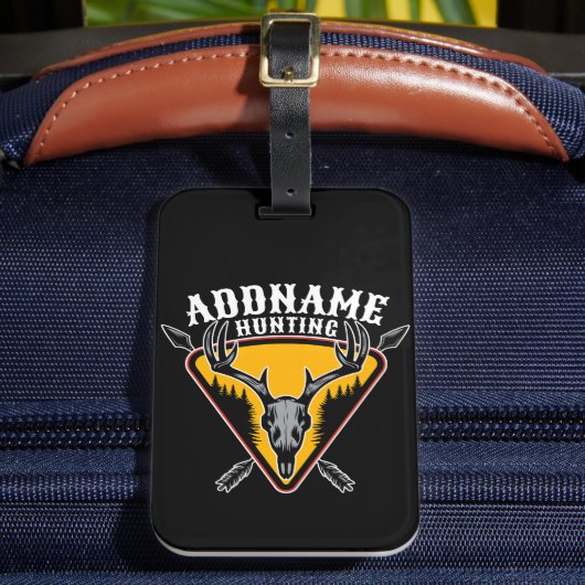 名前を追加ハンターエルクスカルビッグ〔雄ジカの〕枝角鹿狩り ラゲッジタグ (正面インサイチュ2)