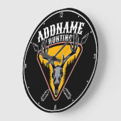 名前を追加ハンターエルクスカルビッグ〔雄ジカの〕枝角鹿狩り ラージ壁時計 (傾斜)