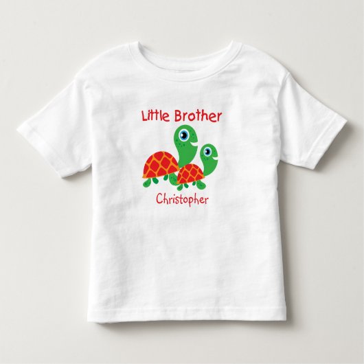 名前を追加パーソナライズされたTurtles Little Brother トドラーTシャツ (正面)