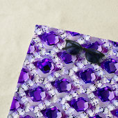 名前を追加パープルダイアモンズスクエアカット ビーチタオル (インサイチュ)