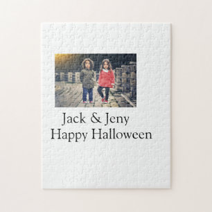 名前を追加フォト文字ハロウィーン子供ガールボーイ ジグソーパズル