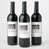 名前を追加フォト文字ハロウィーン子供ガールボーイ ワインラベル (ボトル)