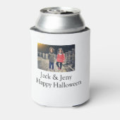 名前を追加フォト文字ハロウィーン子供ガールボーイ 缶クーラー (缶裏面)