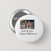 名前を追加フォト文字ハロウィーン子供ガールボーイ 缶バッジ (正面&裏面)