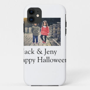 名前を追加フォト文字ハロウィーン子供ガールボーイ iPhone 11 ケース