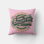 名前を追加ママや祖母に最大のハグを送る クッション (裏面)