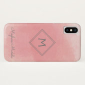 名前を追加モダンパーソナライズされたシンプルPink Case-Mate iPhoneケース (裏面(横))