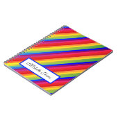 名前を追加レインボーカラフルデザインホームスクール ノートブック (左側)