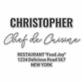 名前を追加レストランシェフde料理 シール (正面)