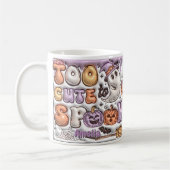 名前を追加可愛すぎて3D効果ハロウィーンをスプークできない コーヒーマグカップ (左)