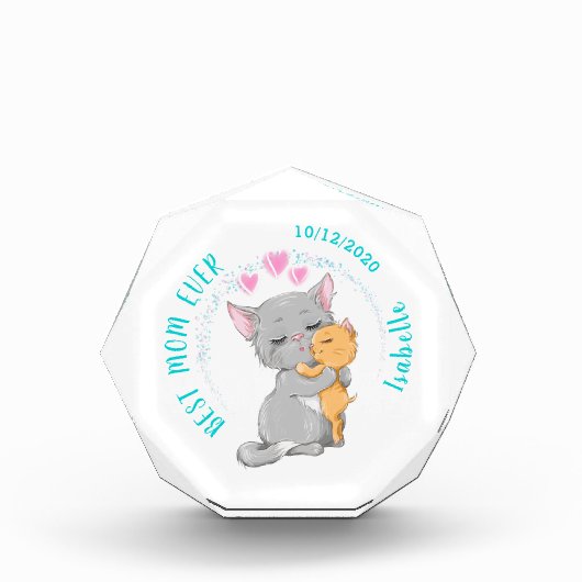 名前を追加救日、母の日ギフトマ最高のム フォトブロック (正面)