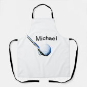名前を追加文字ゴルフボールクラブスポーツ機器 エプロン (正面)