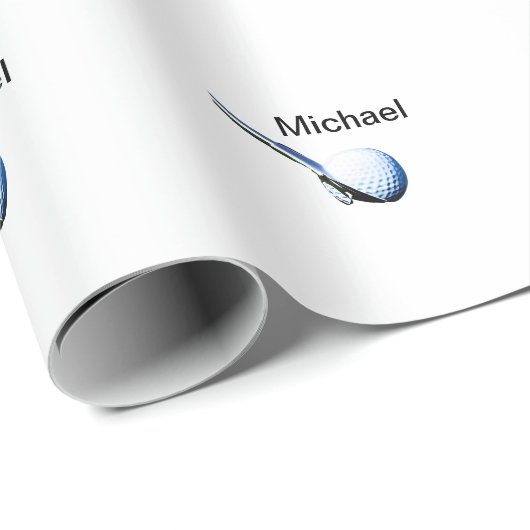 名前を追加文字ゴルフボールクラブスポーツ機器 ラッピングペーパー (ロールコーナー)