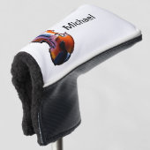 名前を追加文字ブラウンのバイオリン音楽の愛好家のスローp ゴルフヘッドカバー (3/4 正面)