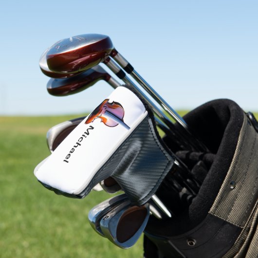 名前を追加文字ブラウンのバイオリン音楽の愛好家のスローp ゴルフヘッドカバー (インサイチュ)