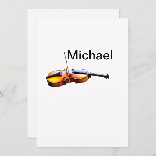 名前を追加文字ブラウンのバイオリン音楽の愛好家のスローp シーズンカード (正面/裏面)