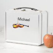 名前を追加文字ブラウンのバイオリン音楽の愛好家のスローp メタルランチボックス (インサイチュ)