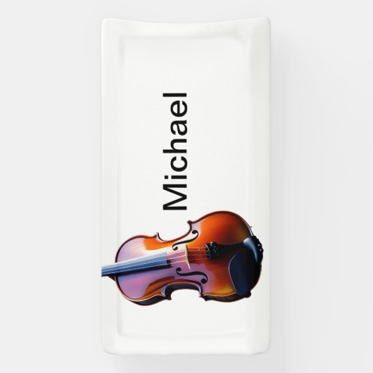 名前を追加文字ブラウンのバイオリン音楽の愛好家のスローp 横断幕 (縦)