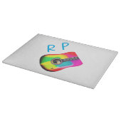 名前を追加文字ブラウン音響ギターカラフル カッティングボード (角)