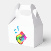 名前を追加文字ブラウン音響ギターカラフル フェイバーボックス (裏面サイド)