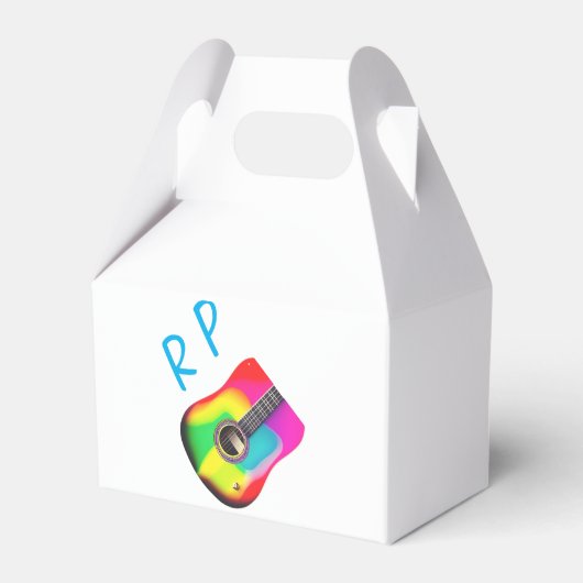 名前を追加文字ブラウン音響ギターカラフル フェイバーボックス (正面サイド)