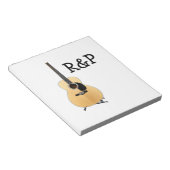 名前を追加文字茶色のアコースティックギター編集可能 ノートパッド (アングル)