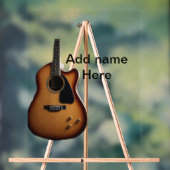 名前を追加文字茶色のアコースティックギター編集可能t アクリルサイン (ニュートラル)
