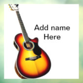 名前を追加文字茶色のアコースティックギター編集可能t ウィンドウサイン (シート3)