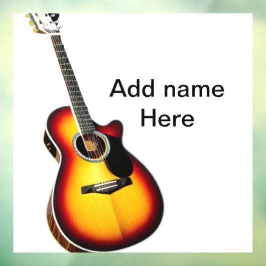 名前を追加文字茶色のアコースティックギター編集可能t ウィンドウサイン (シート3)