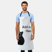 名前を追加文字茶色のアコースティックギター編集可能t エプロン (着用した状態)