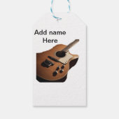 名前を追加文字茶色のアコースティックギター編集可能t ギフトタグ (裏面)