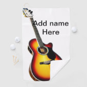 名前を追加文字茶色のアコースティックギター編集可能t ゴルフタオル (インサイチュ)