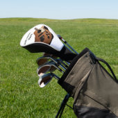 名前を追加文字茶色のアコースティックギター編集可能t ゴルフヘッドカバー (インサイチュ)