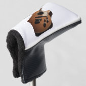 名前を追加文字茶色のアコースティックギター編集可能t ゴルフヘッドカバー (3/4 正面)