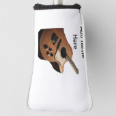 名前を追加文字茶色のアコースティックギター編集可能t ゴルフヘッドカバー (回転90)