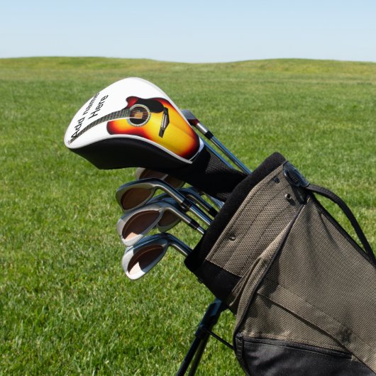 名前を追加文字茶色のアコースティックギター編集可能t ゴルフヘッドカバー (インサイチュ)