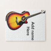 名前を追加文字茶色のアコースティックギター編集可能t ジグソーパズル (横)