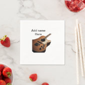 名前を追加文字茶色のアコースティックギター編集可能t スタンダードカクテルナプキン (インサイチュ)