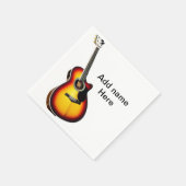名前を追加文字茶色のアコースティックギター編集可能t スタンダードカクテルナプキン (角)