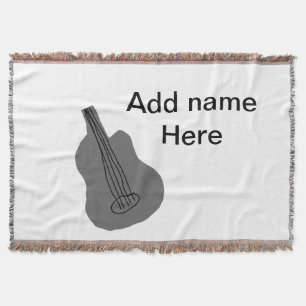 名前を追加文字茶色のアコースティックギター編集可能t スローブランケット