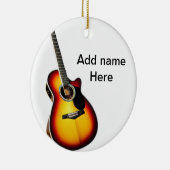 名前を追加文字茶色のアコースティックギター編集可能t セラミックオーナメント (右)