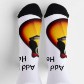 名前を追加文字茶色のアコースティックギター編集可能t ソックス (上部)